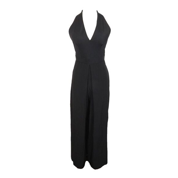 Halara Black Halter Tie Breezeful Flowy Dressy Jumpsuit Size Large - Picture 1 of 13
